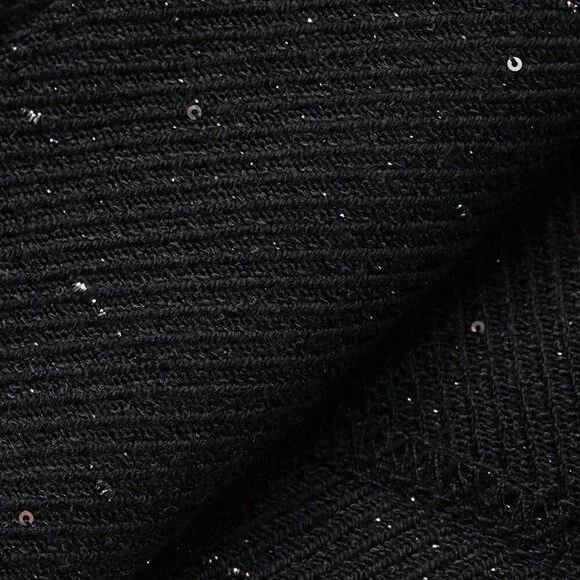 Black Elegant Women's Casual Sequin Blazer Jacket - Picture 7 of 7